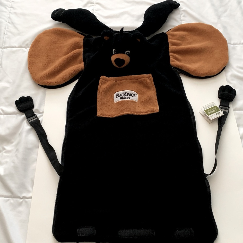 Bear Backpack Buddy Kids Plush Travel Pillow and Blanket All In One NWT - Picture 10 of 11